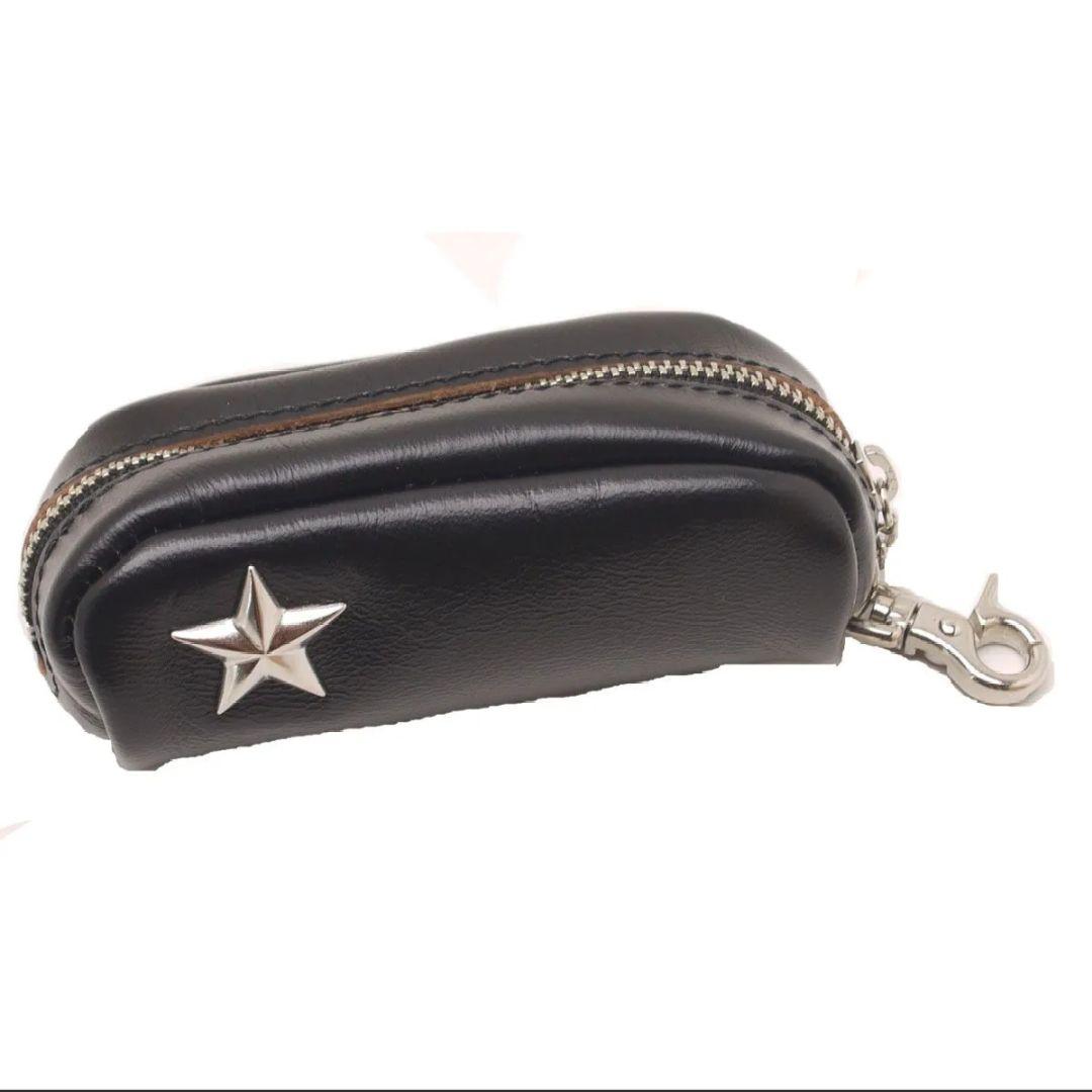 ショット レザー キーケース 小銭入 本革 ワンスター キーホルダー