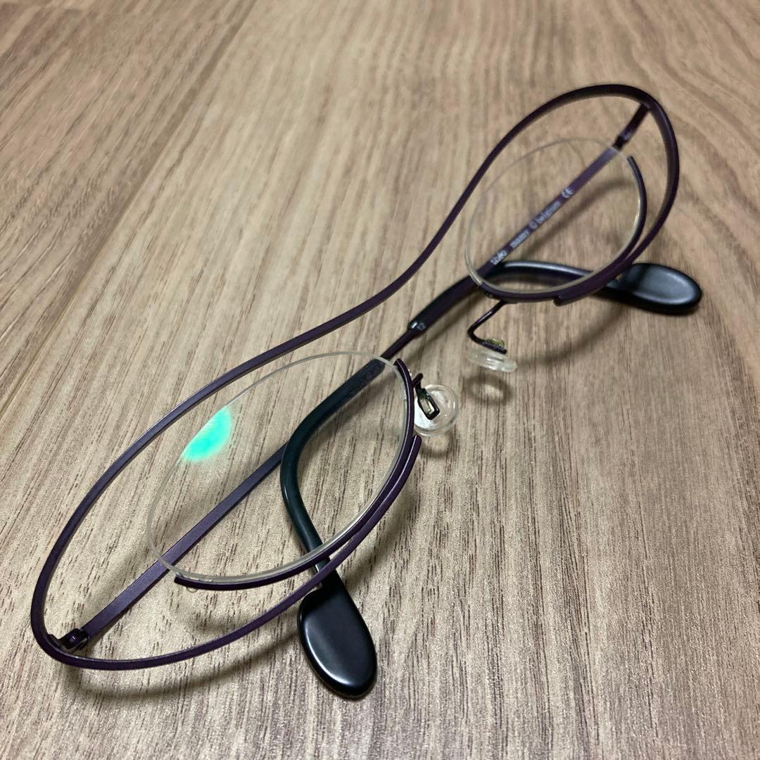 名作】希少！Theo mamy パープルオーバルメガネ ケース付き - メルカリ