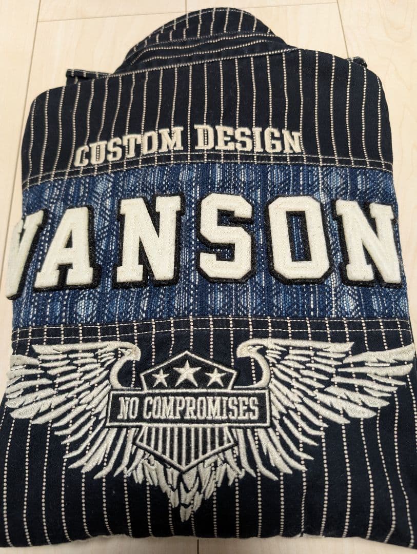 VANSON 　NVSL-2105 刺子切り替え デニムシャツ　XXL 美品