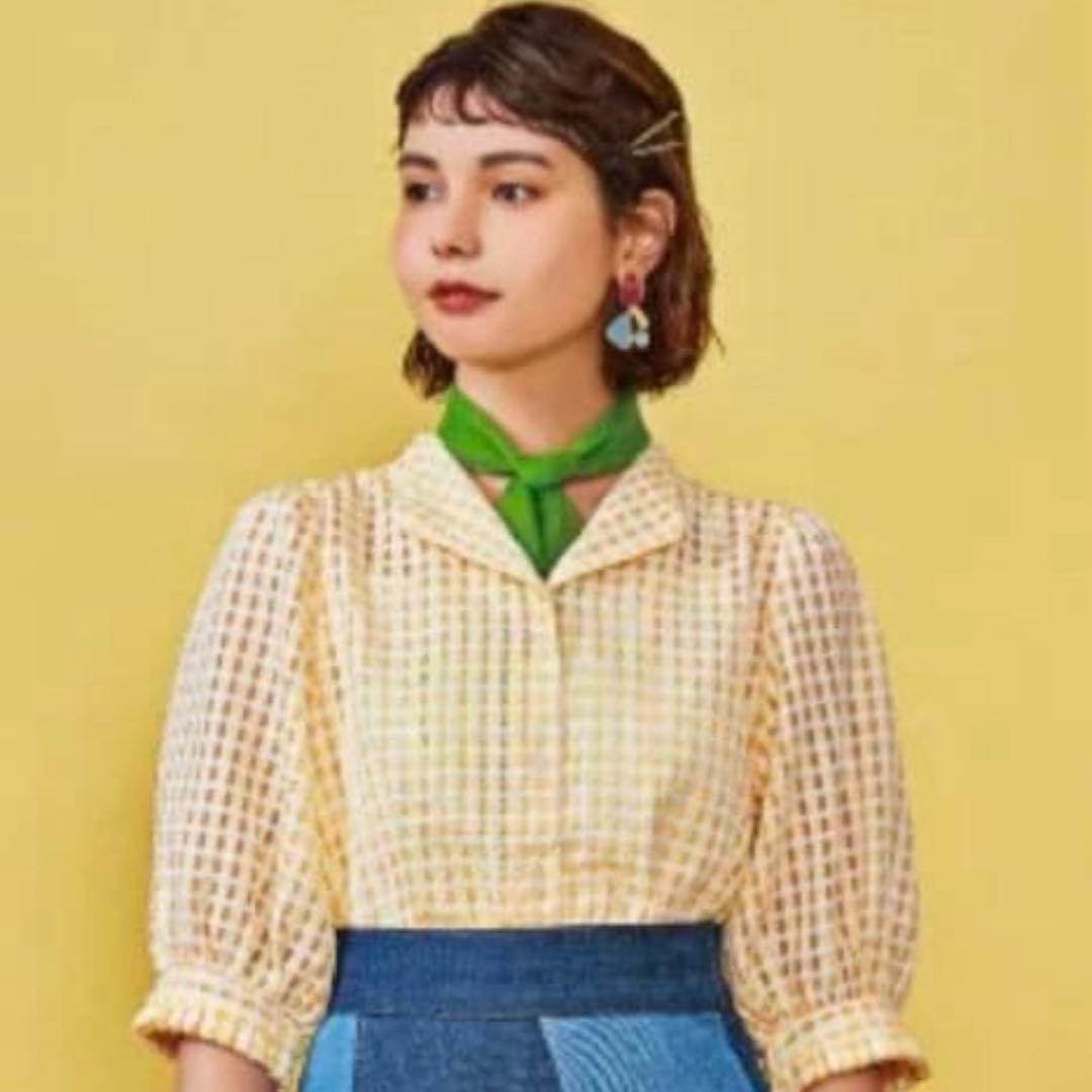 最終価格‼️poppy ギンガムチェック シースルーシャツ あさぎーにょ