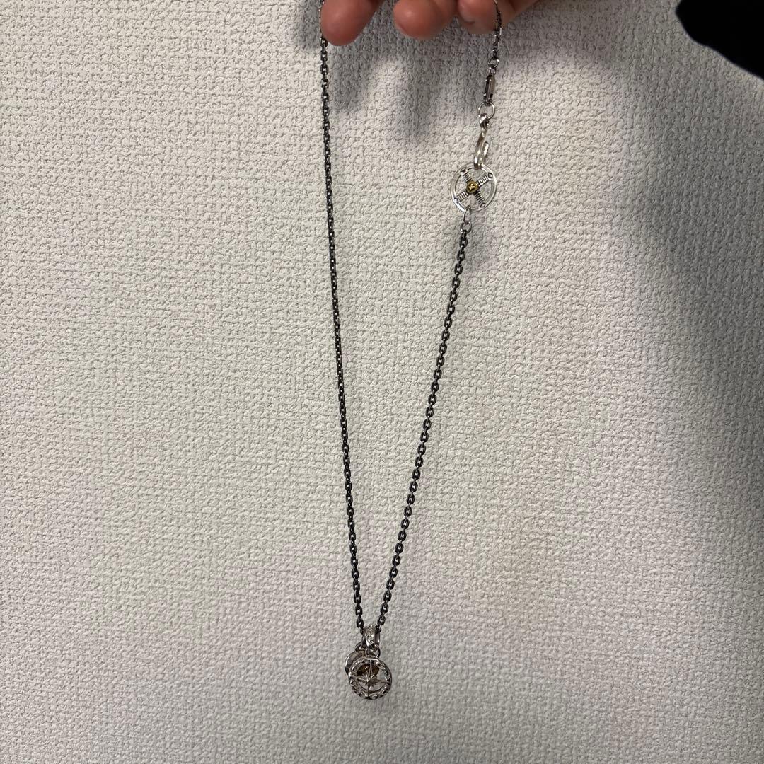 SAADシルバー ペンダント ブラックチェーン ネックレス