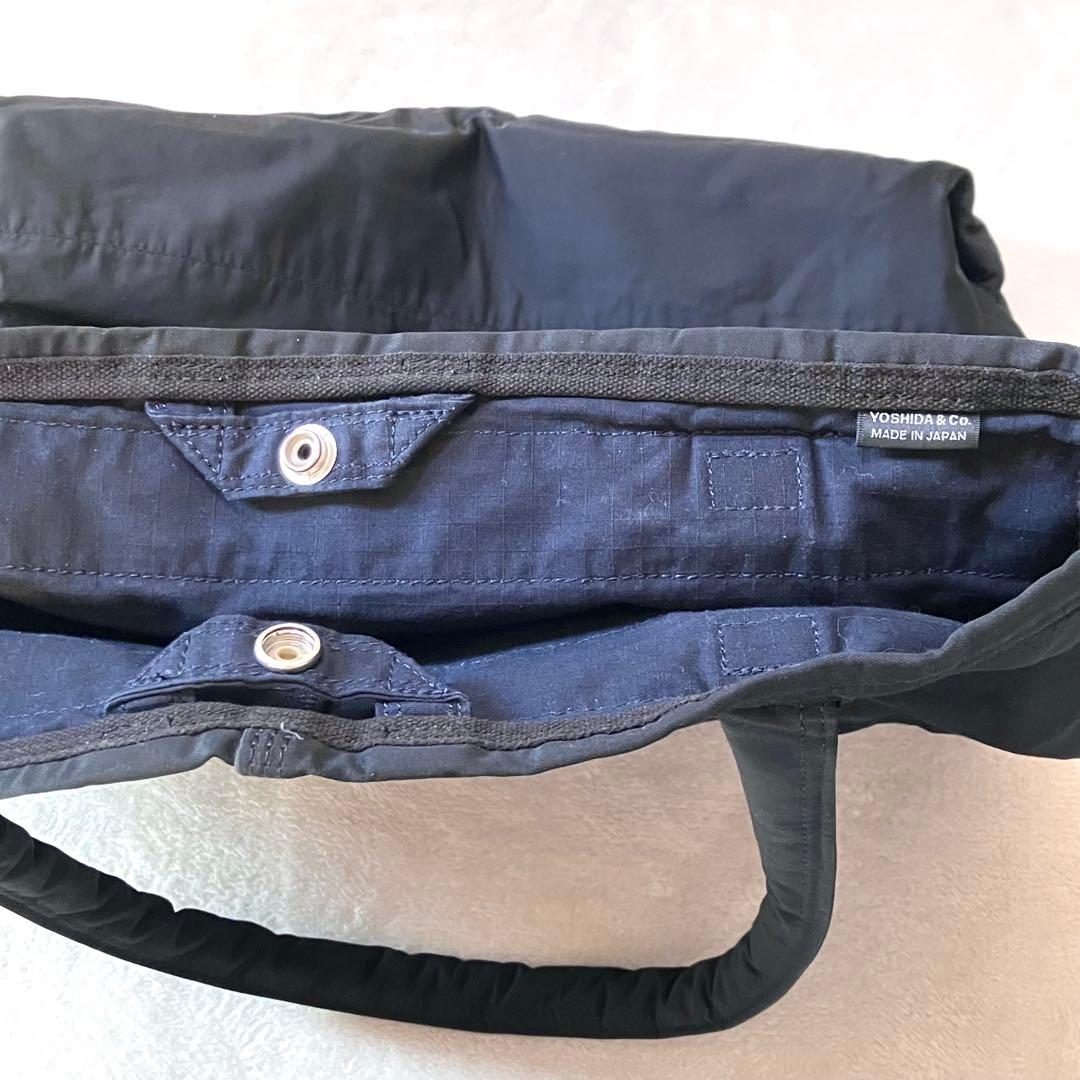 極美品 ポーター マイル 縦型トートバッグ ナイロン 黒 A3可 軽量 洗い加工