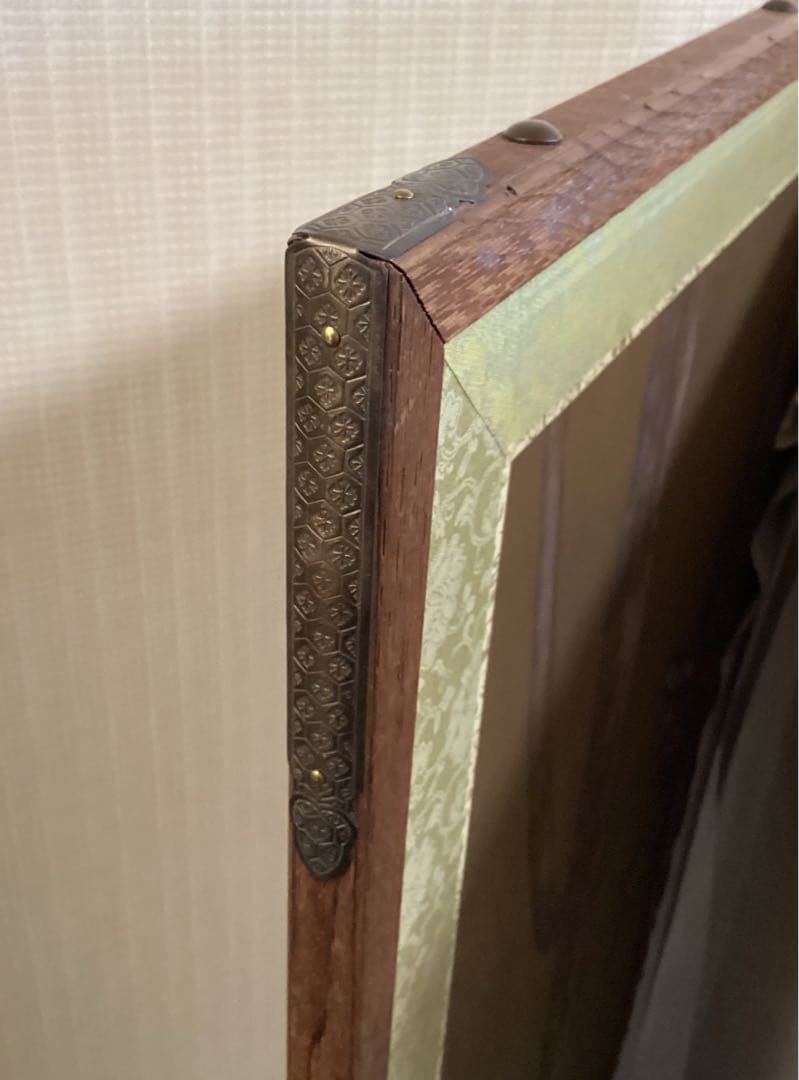 四つ折り屏風 日本画 金箔彩色 梟(ふくろう)