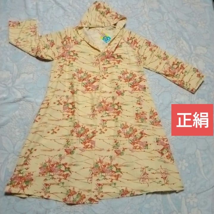 着物リメイク フード付きロングコート - メルカリ