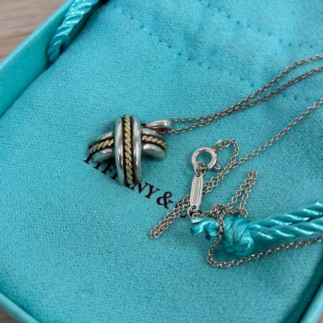 TIFFANY&Co. シグネチャークロス ネックレスK18 SV925