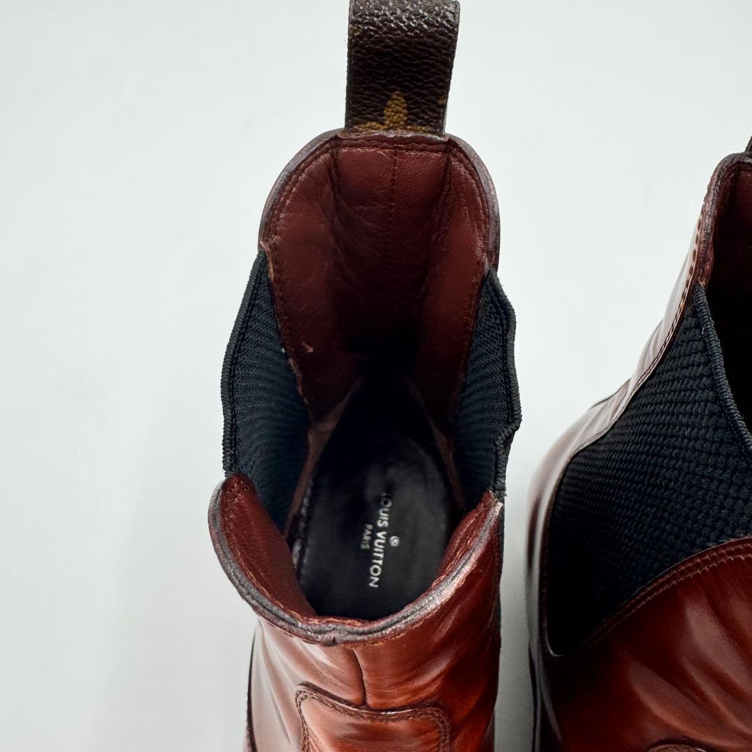 LOUIS VUITTON サイドゴアブーツ　モノグラム　ブラウン　22.5cm