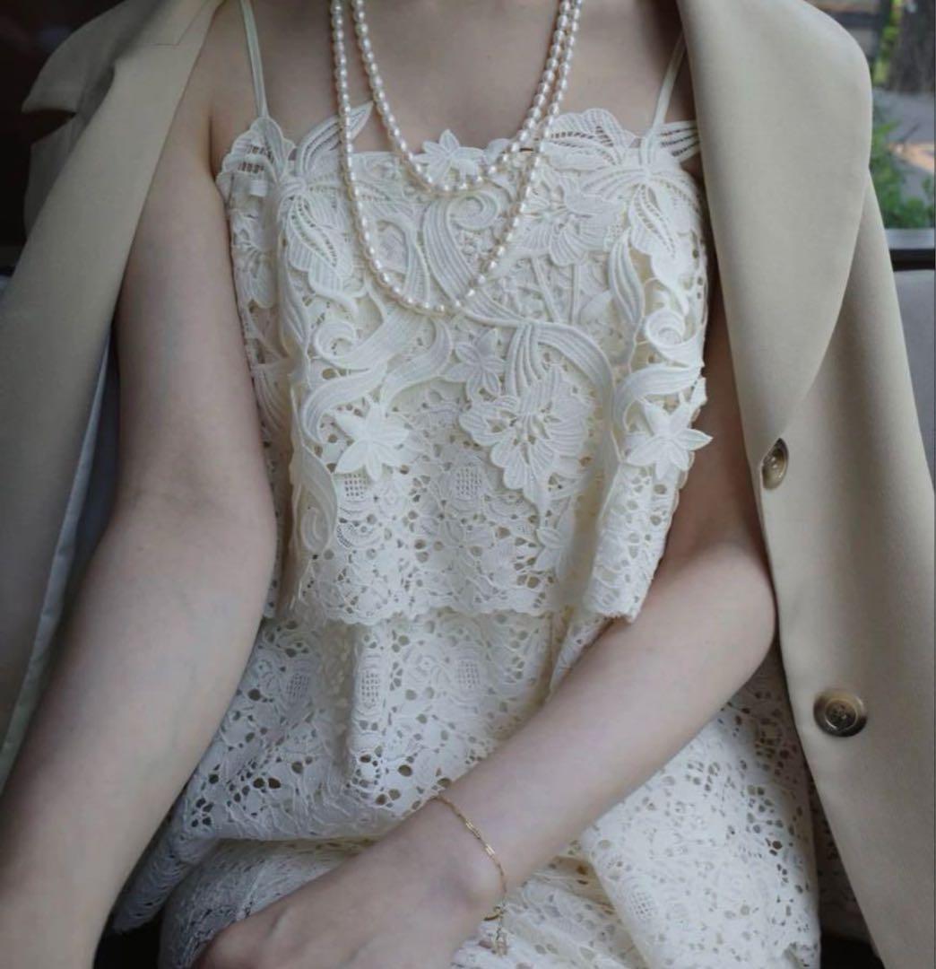 トップス Acka lace layered camisole tops