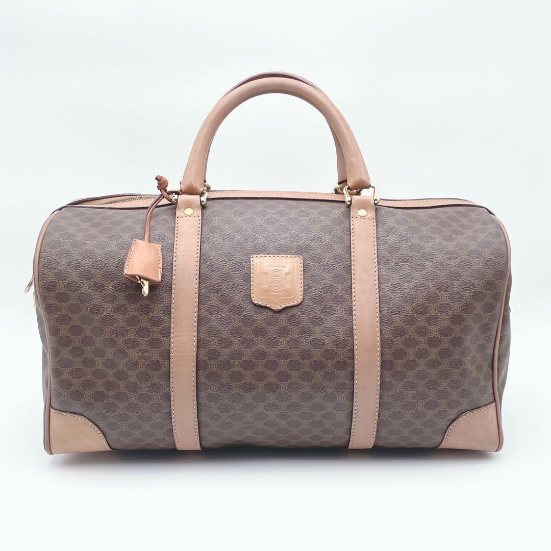 ✨️美品✨️ヴィンテージ セリーヌ マカダム ボストンバッグ ブラウン レザー