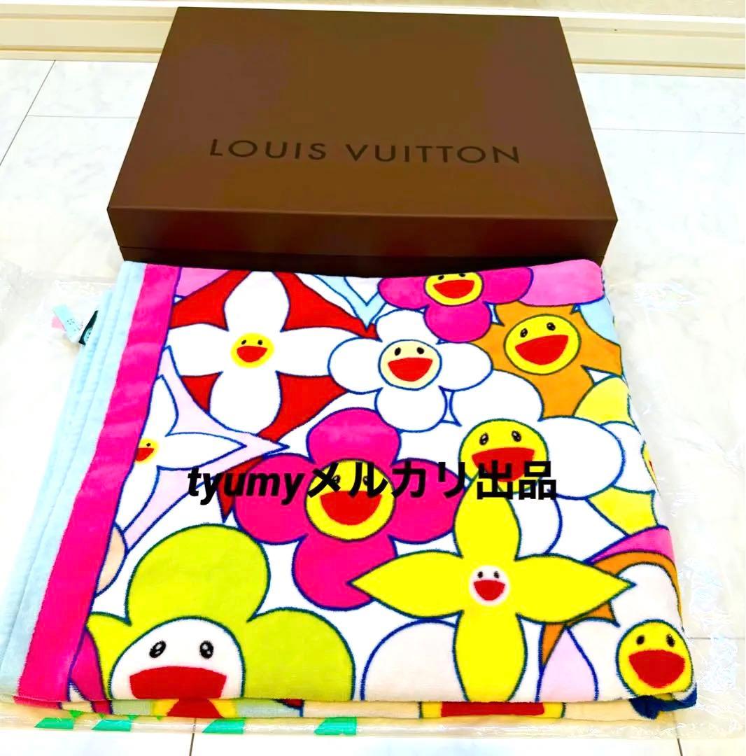 ルイヴィトンx村上隆 フラワーマルチカラー ブランケット ビーチタオル