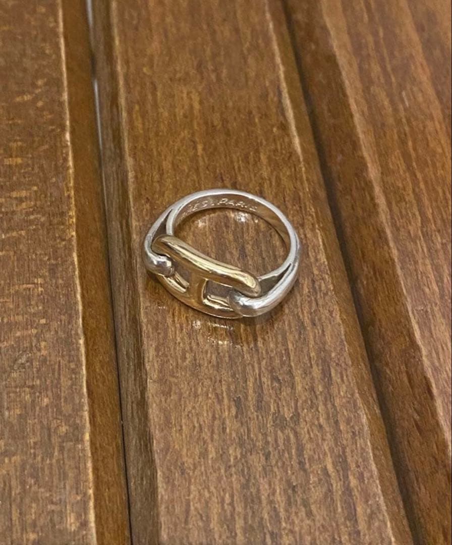 初期コマHERMES エルメス シェーヌダンクル コンビ リング サイズ48 楽天市場】エルメス シェーヌダンクル コンビリング 指輪/Sv925×K18