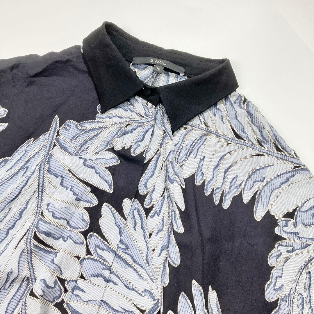 GUCCI グッチ ブラウス シャツ シルク ボタニカル柄 36 - メルカリ