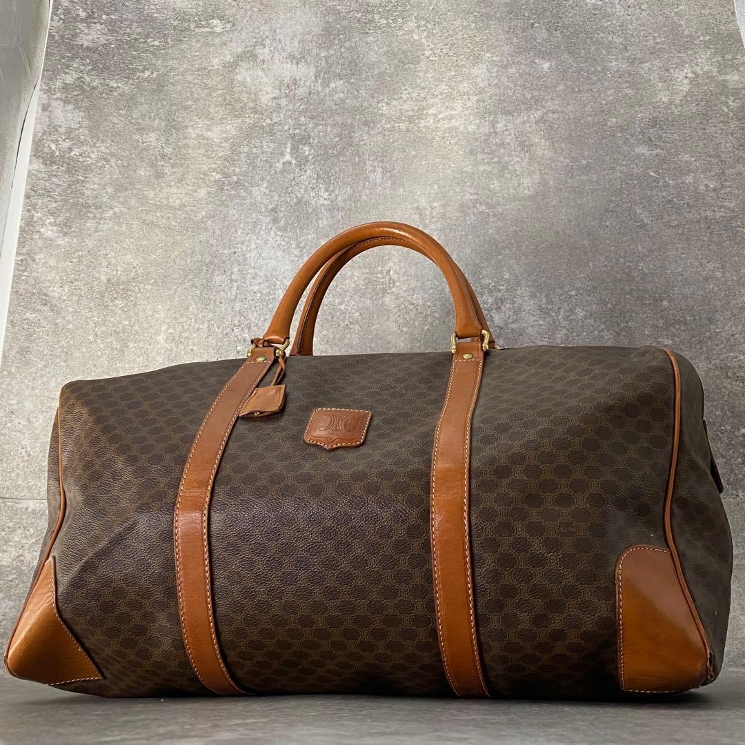 セリーヌ ボストンバック 大容量 マカダム柄 トリオンフ ヴィンテージ