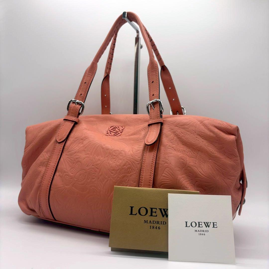 専用出品LOEWE アナグラム　ミニボストンバッグ レアカラー　カード付