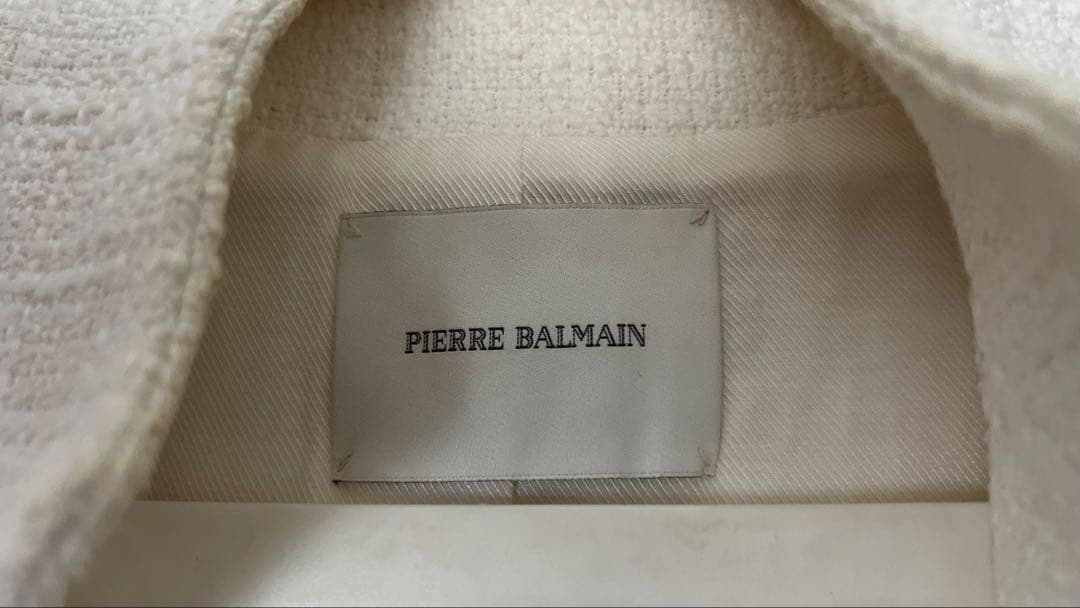 PIERRE BALMAIN ホワイトミリタリージャケット