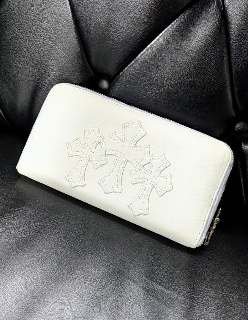 正規品 補修後未使用 クロムハーツ CHROME 3セメタリークロスウォレット