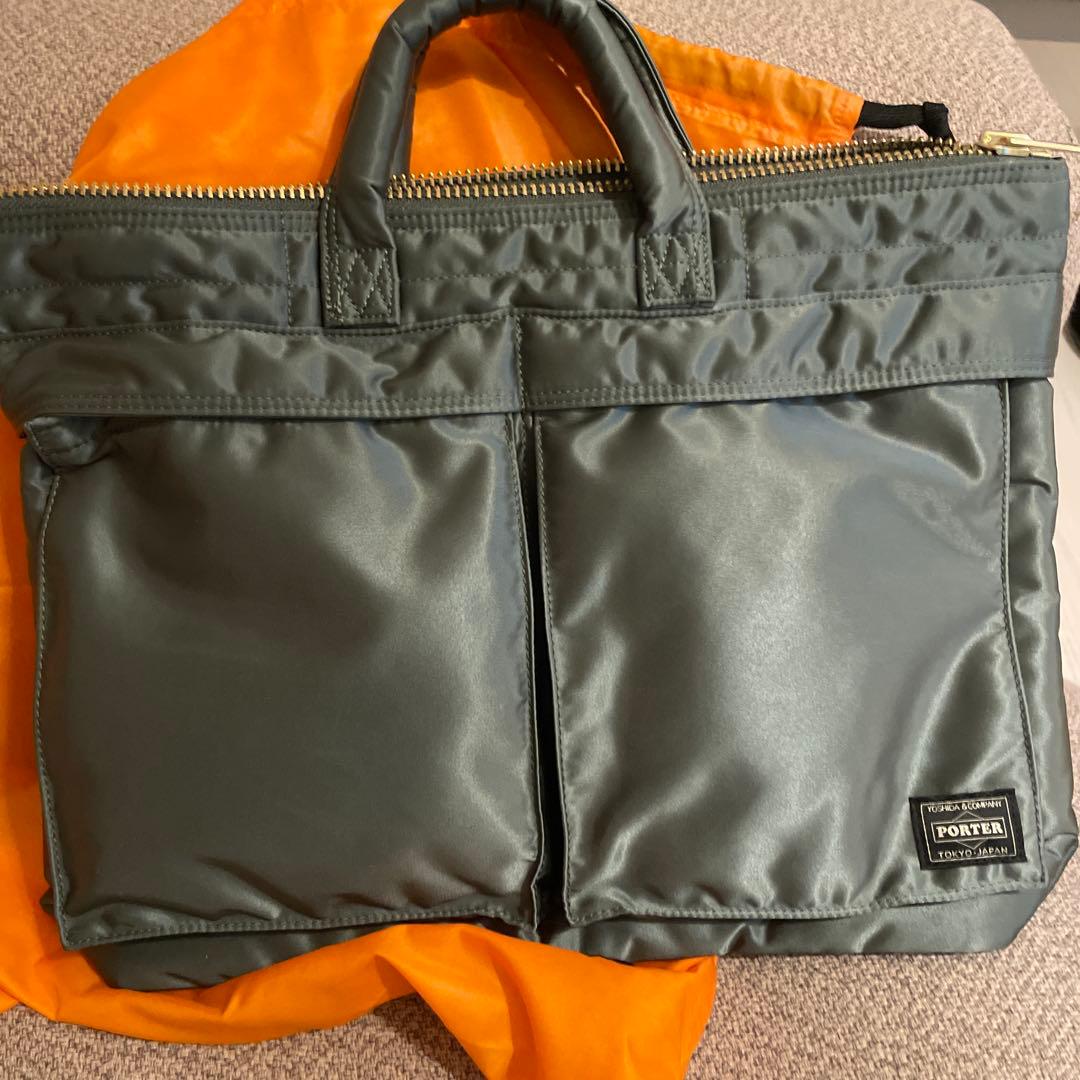 PORTER タンカーショートヘルメットバッグ セージグリーン