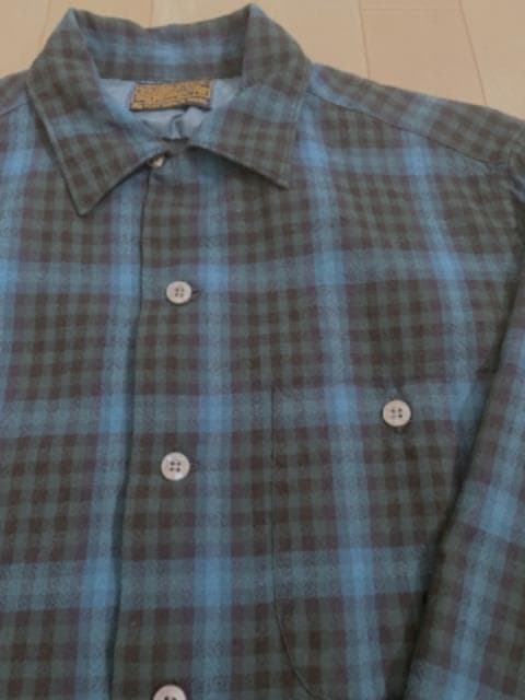 60's SIR PENDLETONオンブレチェック ヴィンテージUSA 青×黒