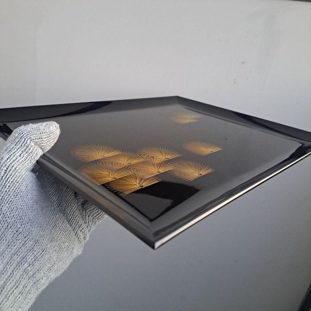 輪島塗 五島屋謹製 卓上膳×5客】布着本堅地 沈金寿松葉 長期保管品