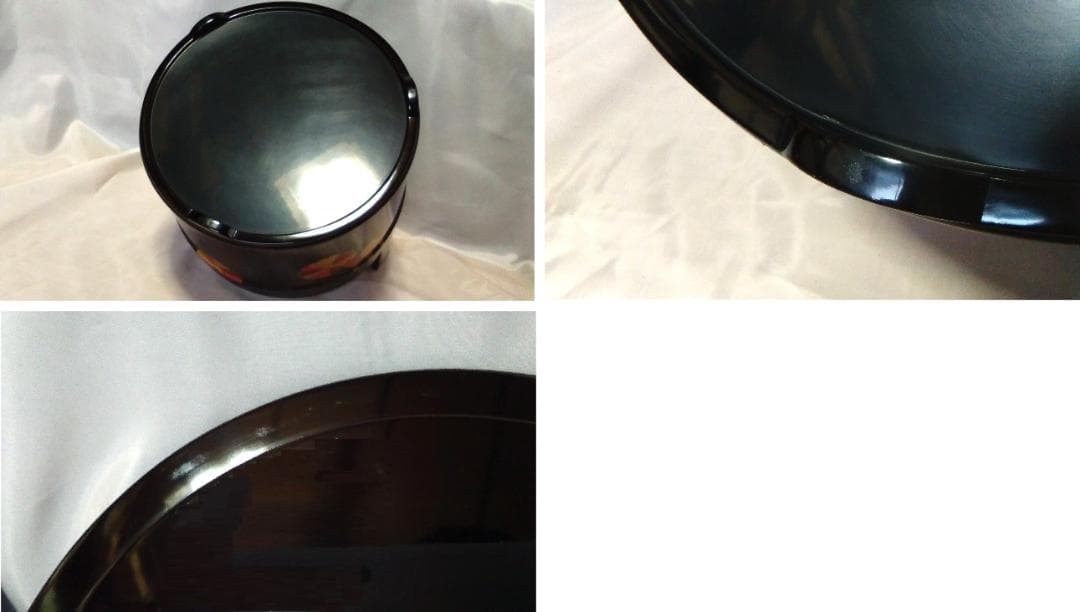 角藤弘悦作 手桶水指 】 輪島塗 菊桐文蒔絵 茶道具 未使用保管