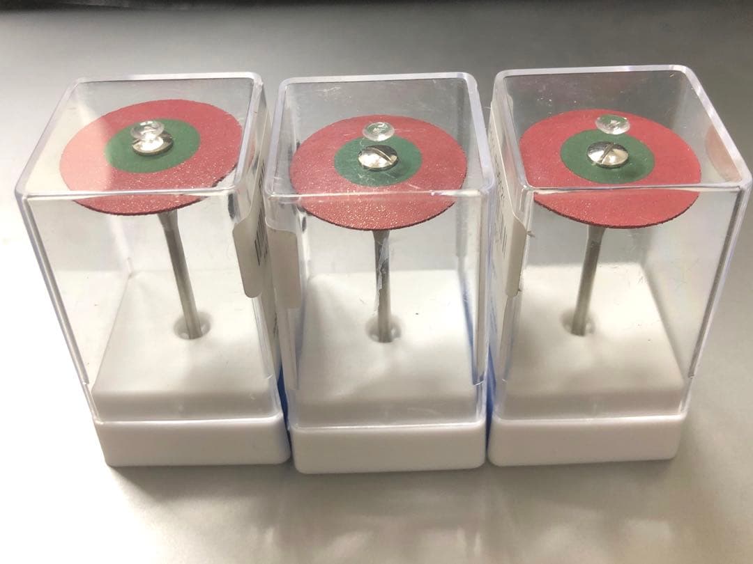 歯科　ダイヤモンドラバー3個セット 赤:Coarse 荒い