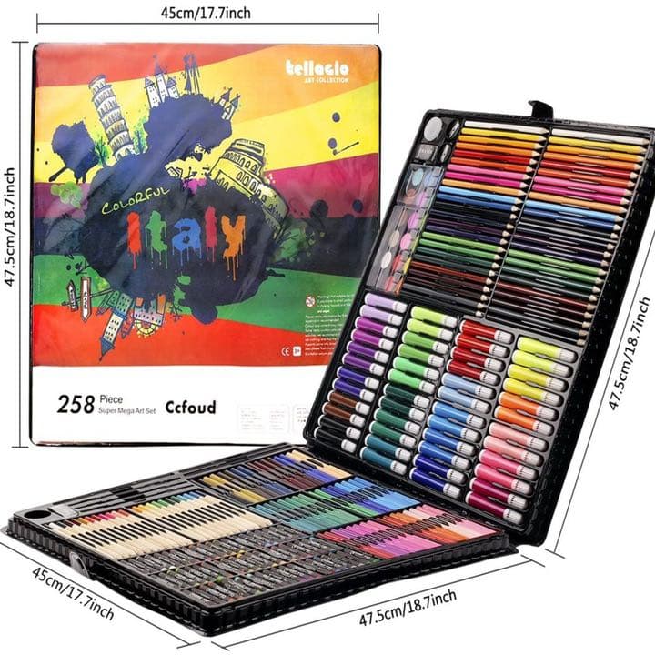 エ*タ様 258ピース スーパーメガアートセット 色鉛筆クレヨンケース