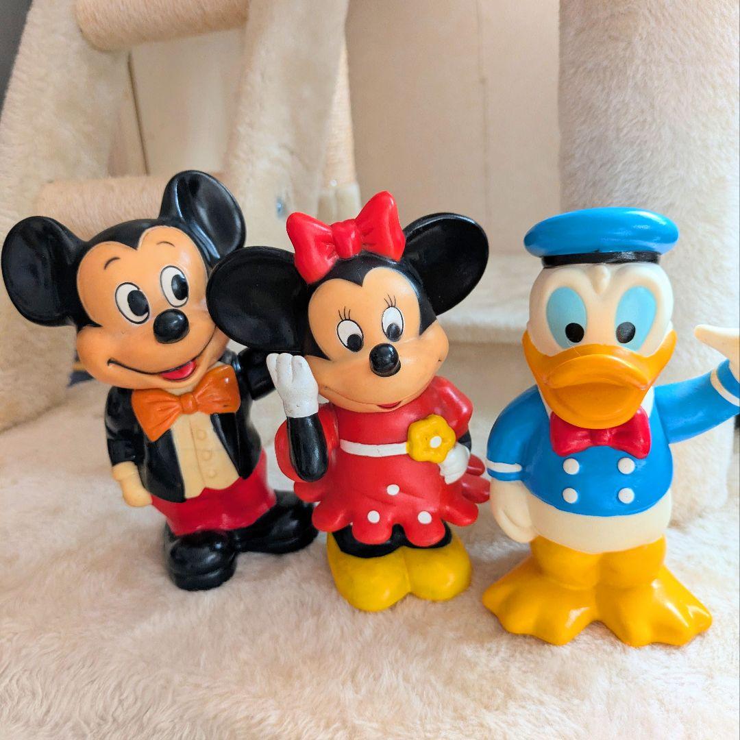 ミッキー・ ミニー ・ドナルド フィギュア貯金箱 3体セット - メルカリ