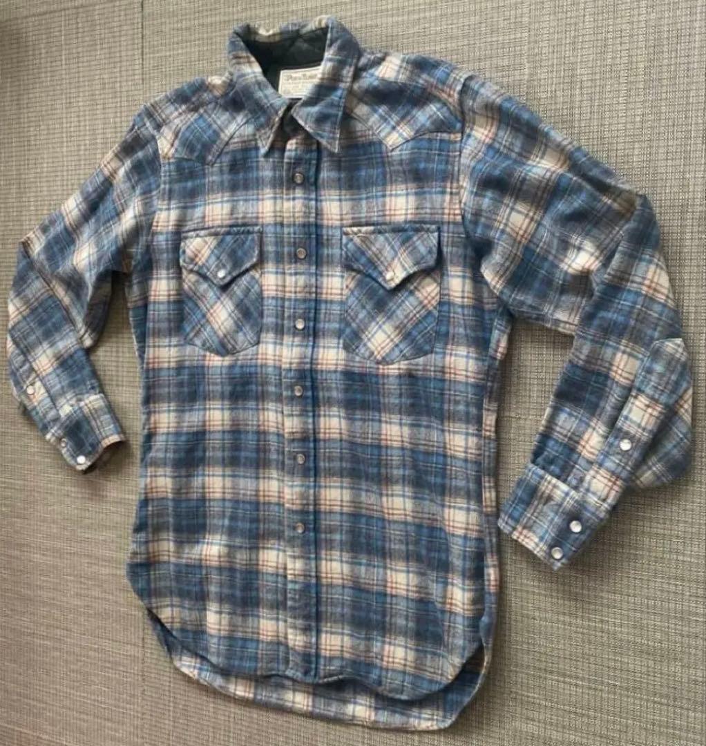 ☆80s USA製 白タグ PENDLETON ペンドルトンウールチェックシャツ