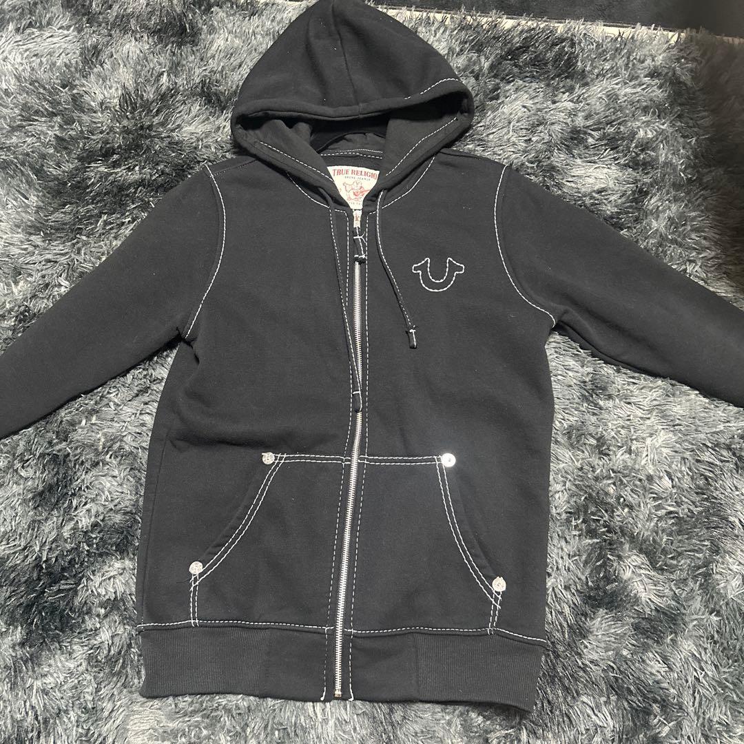 TRUE RELIGION ブラックパーカー XS
