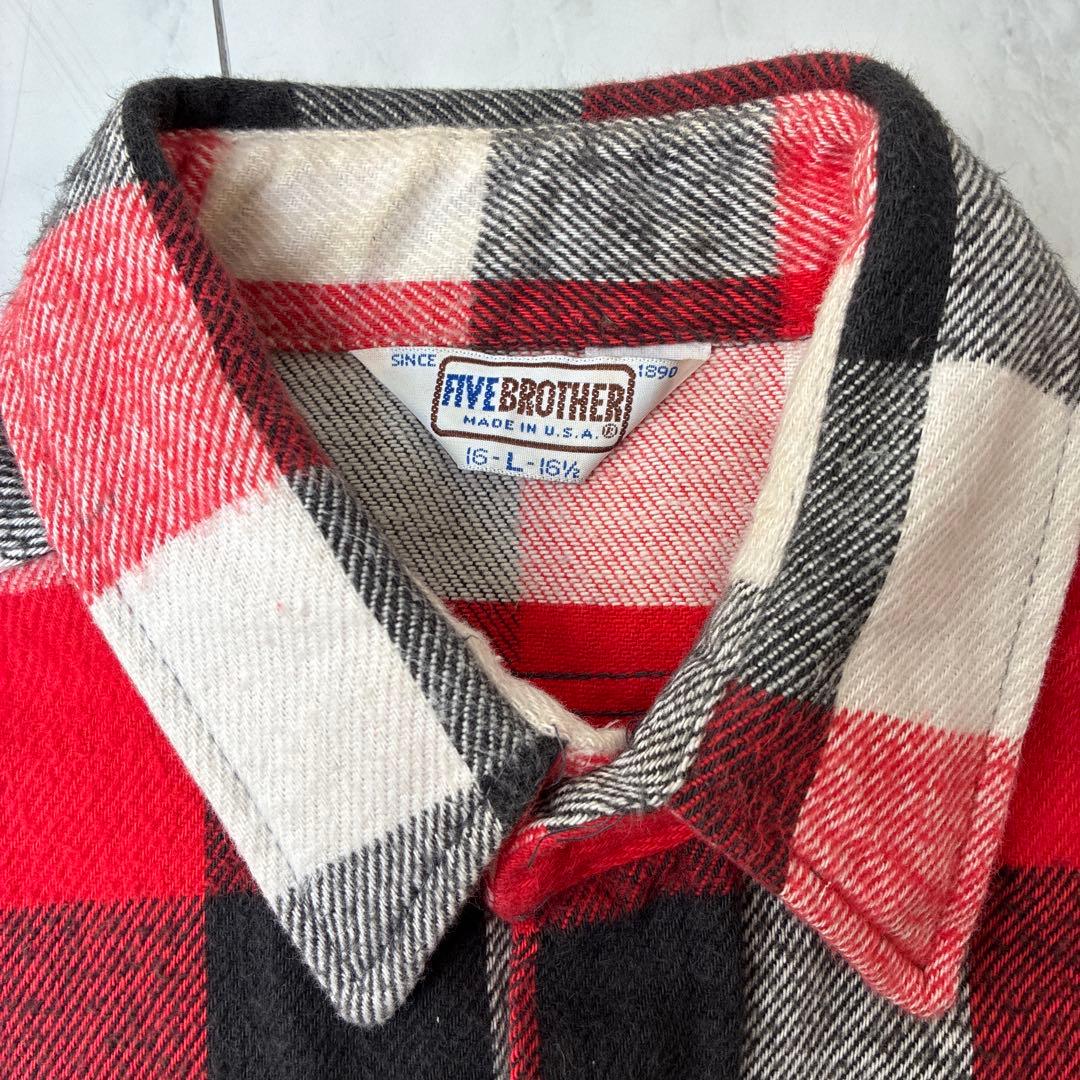 \"80s\"FIVE BROTHER ヘビーネルシャツ