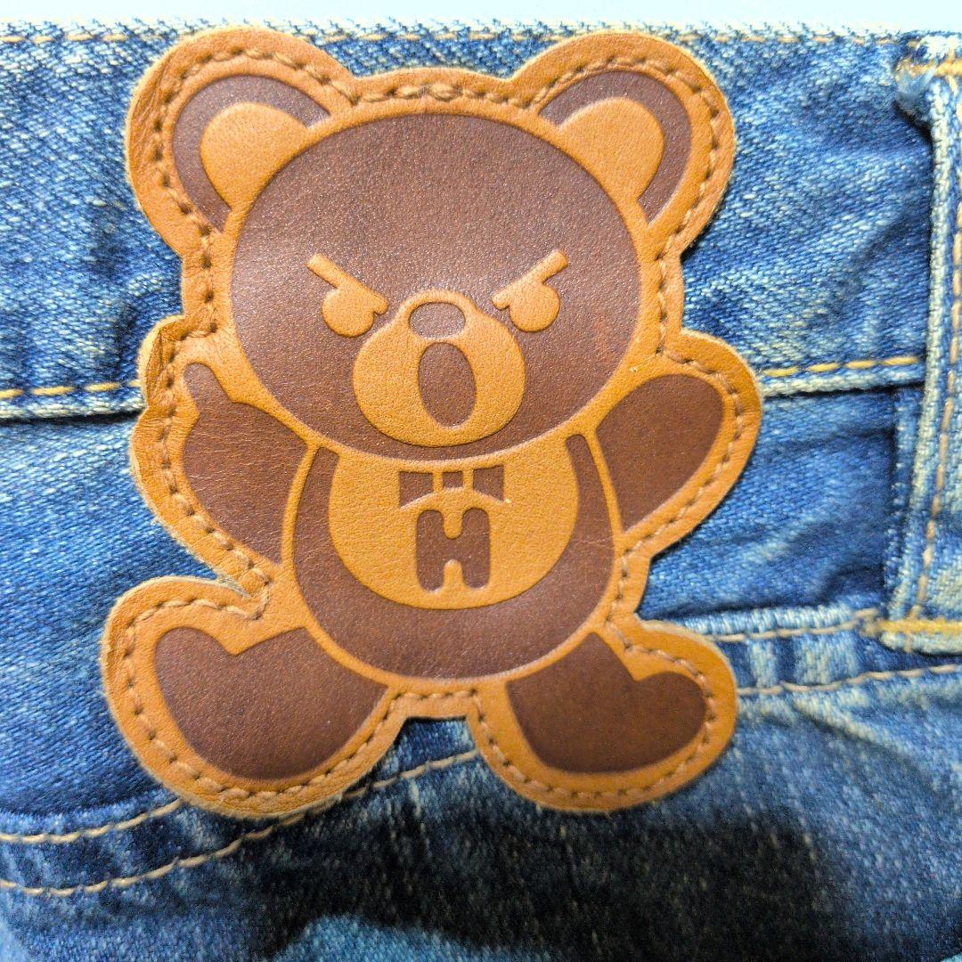 ヒステリックグラマー ファックベア デニムパンツ XS ストレート ダメージ加工
