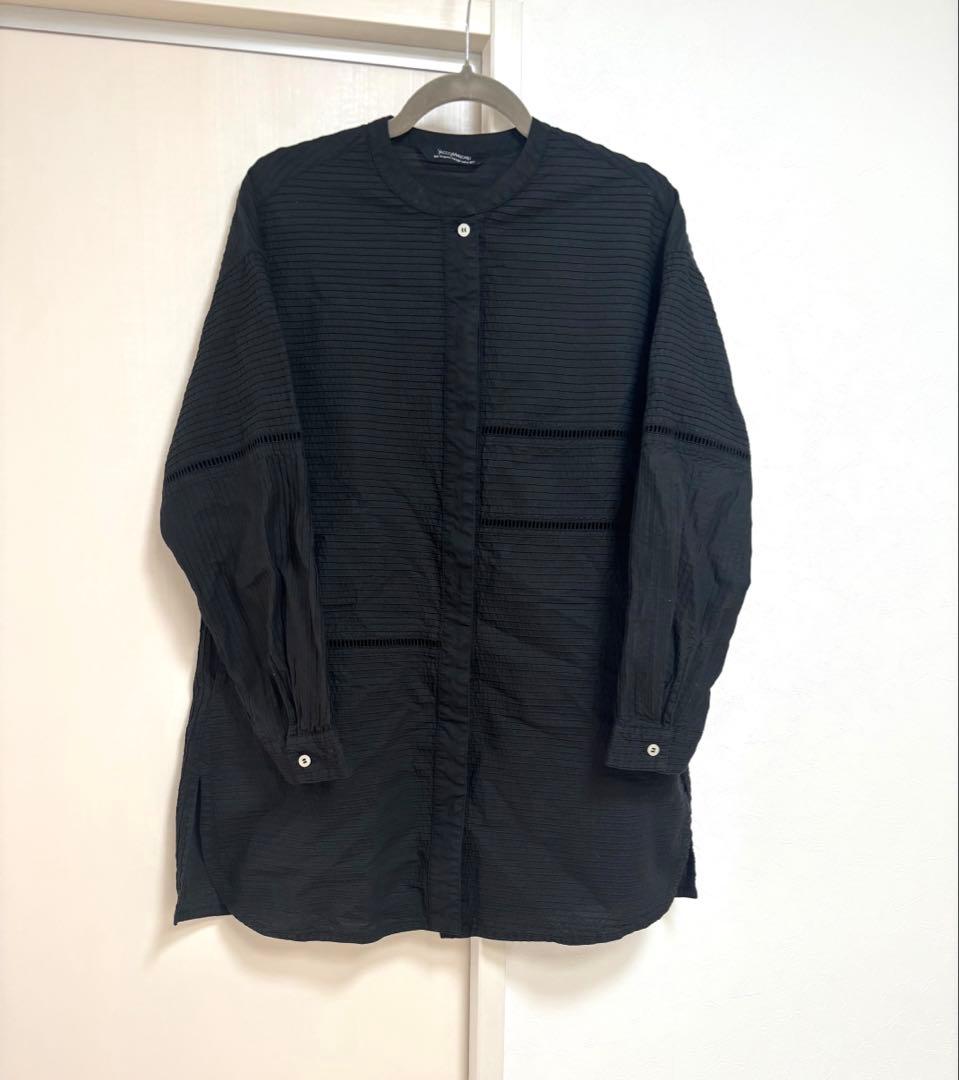 ヤッコマリカルド　ピンタック　バンドカラー　チュニック　ブラウス　タイ製