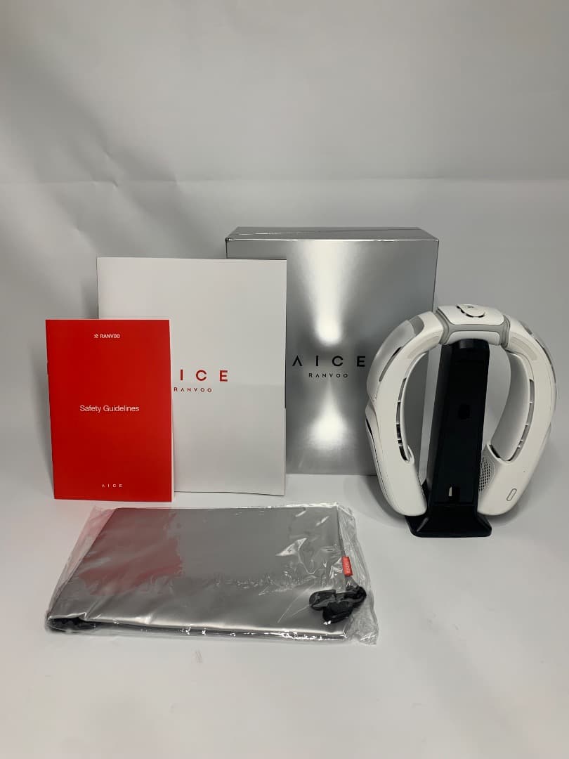 RANVOO ネッククーラー ホワイト 充電スタンド付き