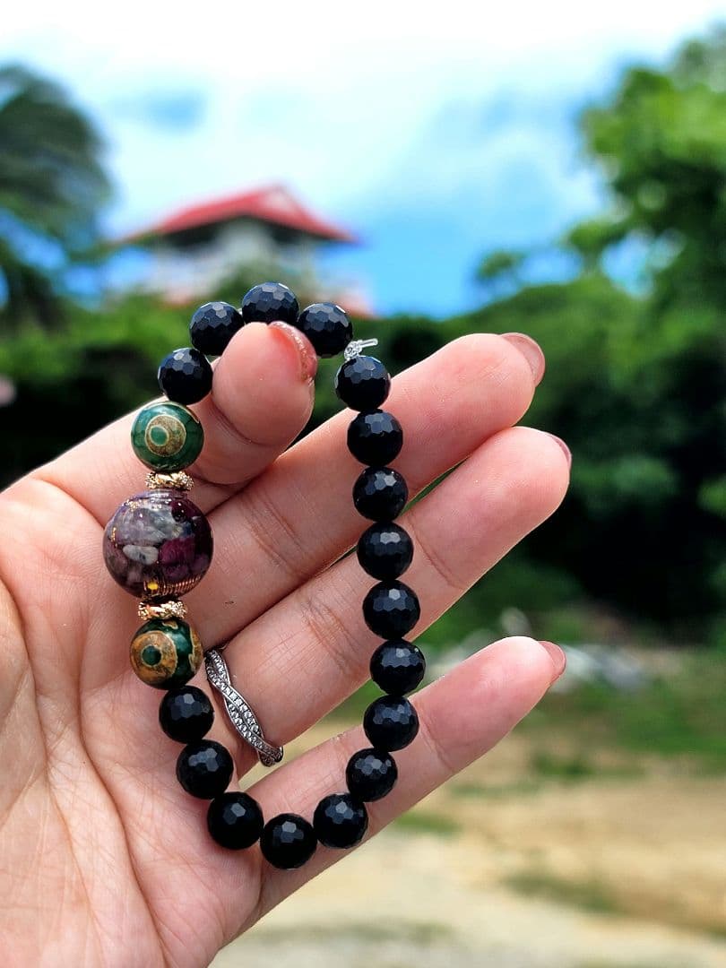 A悪縁切り+病回復自律神経改善天珠オルゴブレスレット