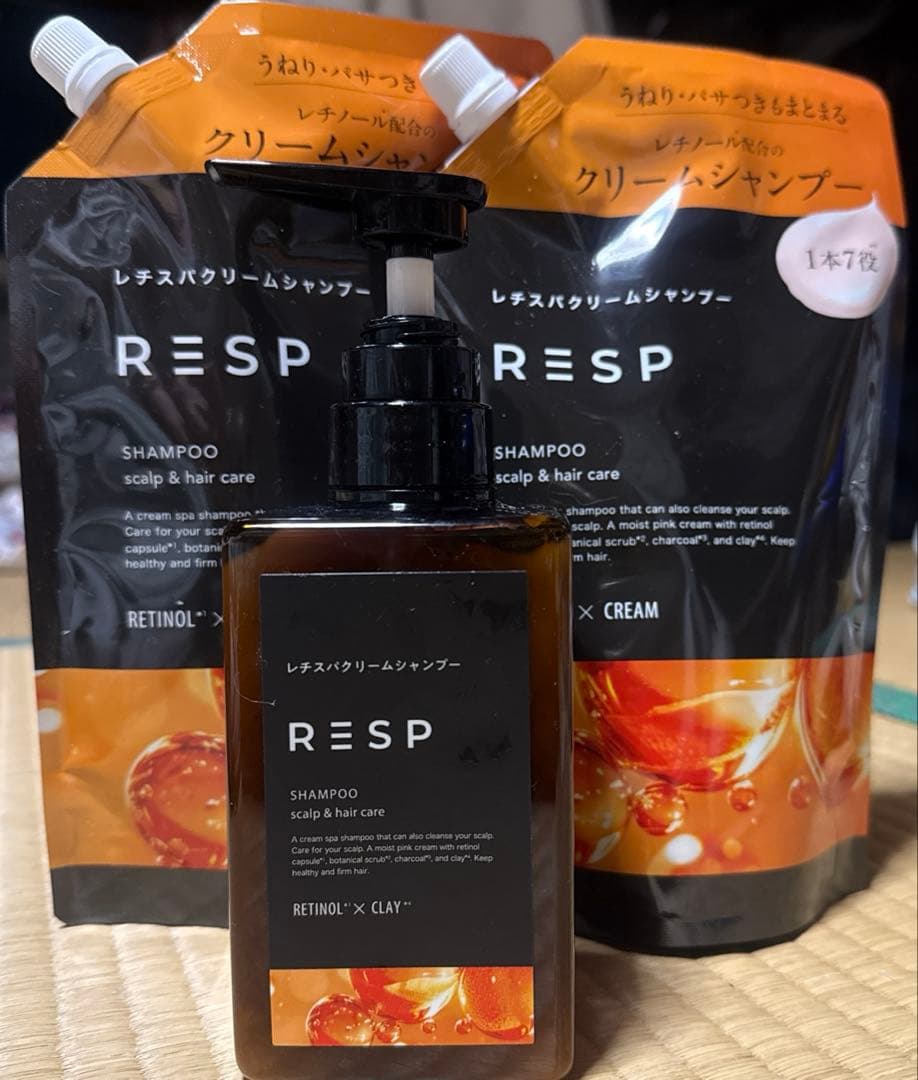 レチスパクリームシャンプー 本体、詰め替えパウチ 400g×2