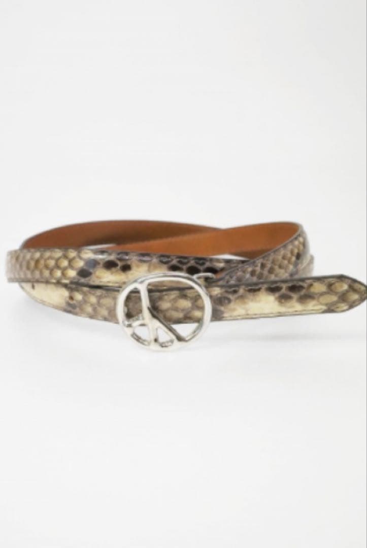 小物 Needles Peace Buckle Narrow Belt Python