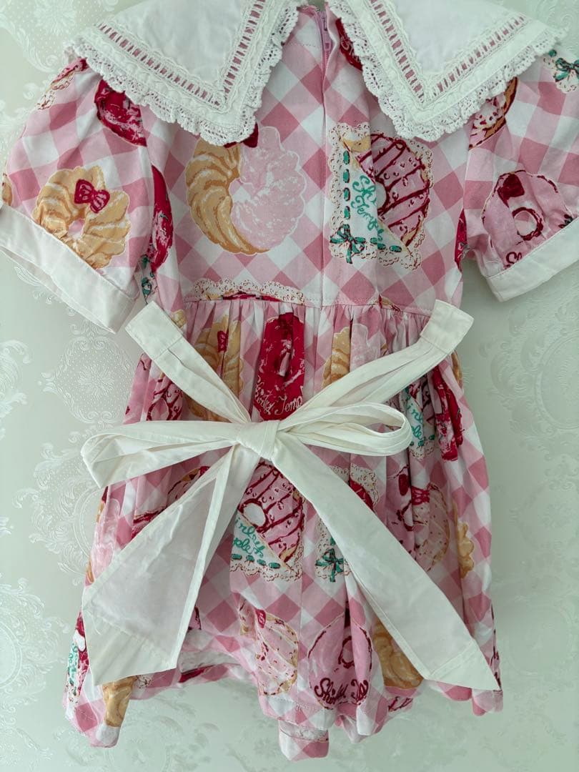 シャーリーテンプル♡ドーナツエプロンワンピース♡90センチ♡限定ピンク