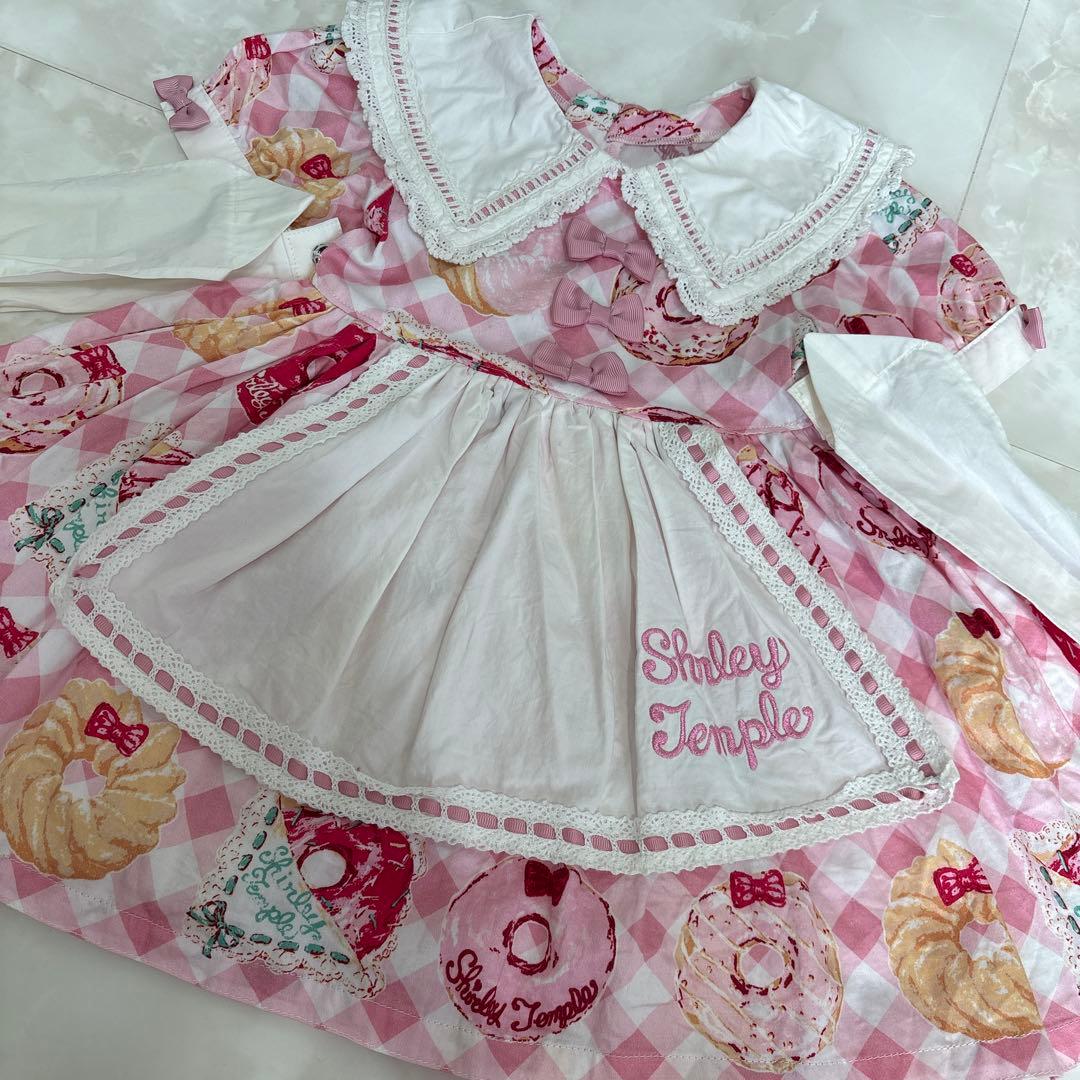 シャーリーテンプル♡ドーナツエプロンワンピース♡90センチ♡限定ピンク