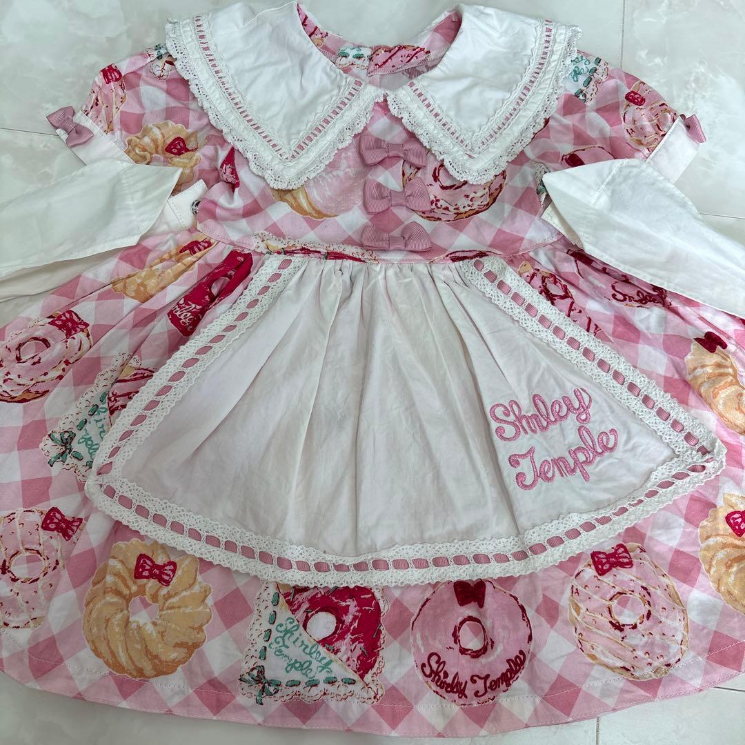 シャーリーテンプル♡ドーナツエプロンワンピース♡90センチ♡限定ピンク