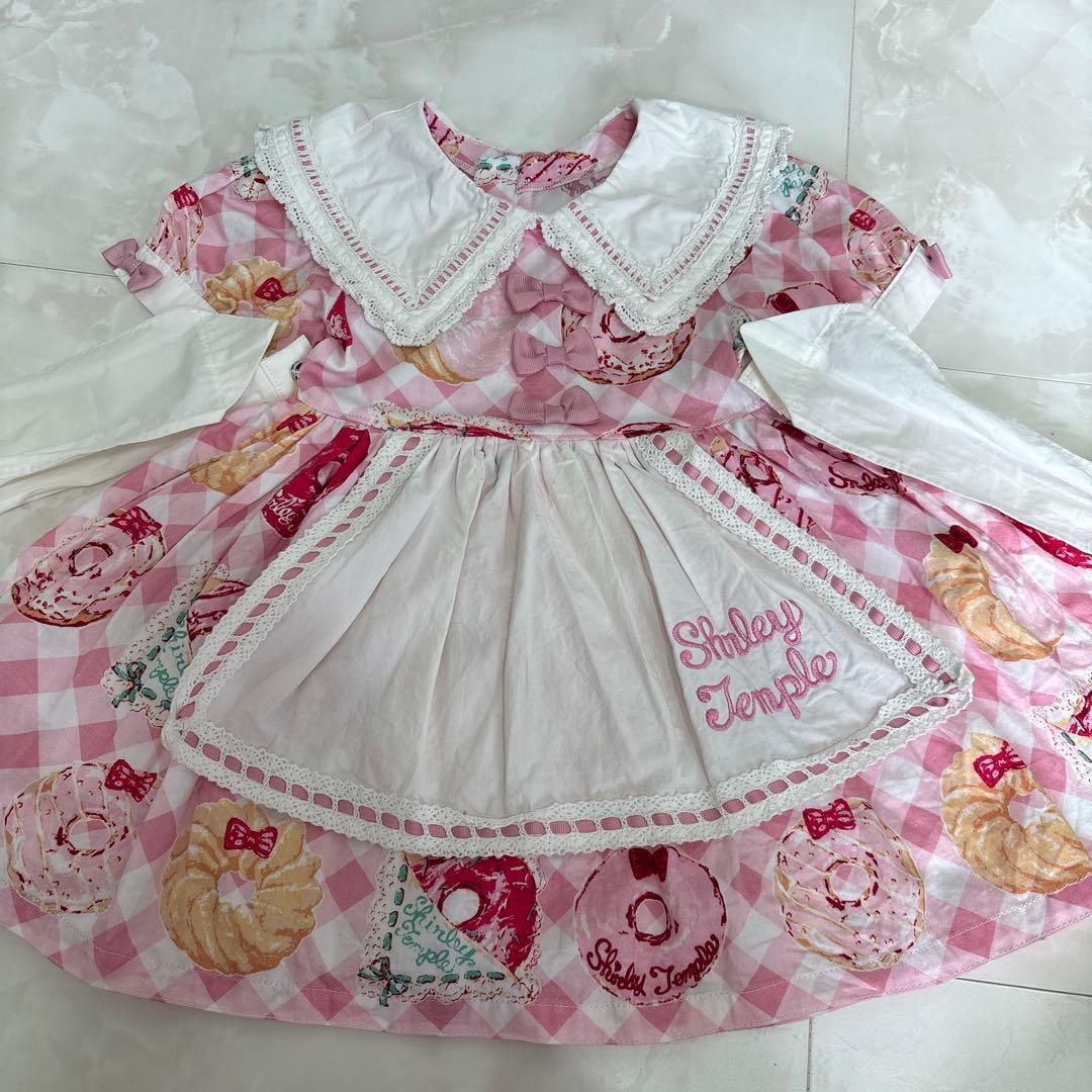 シャーリーテンプル♡ドーナツエプロンワンピース♡90センチ♡限定ピンク