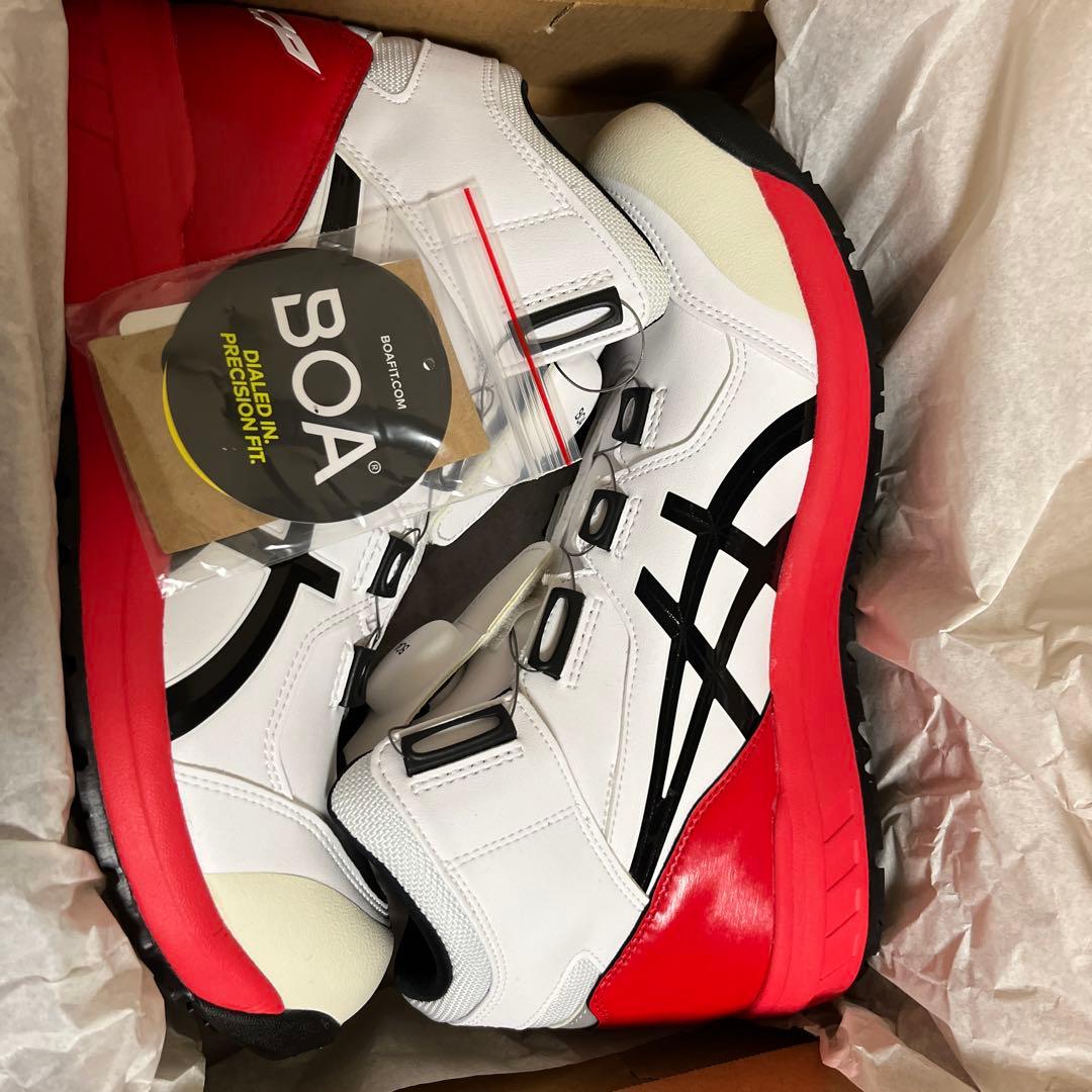 （新品未使用）ASICS BOA 安全靴 28cm ホワイト/レッド