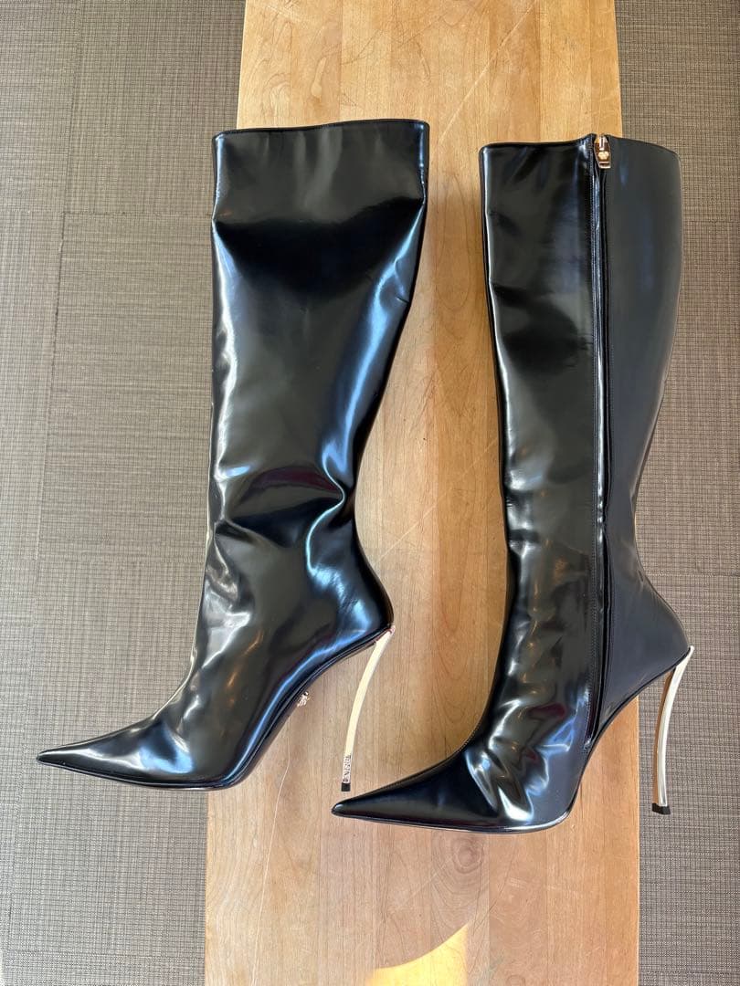 新春SALE!! 【新品】 VERSACE 本革 ハイヒール ロングブーツ 楽天市場】スライスヒールロングブーツ [I2637] レディース 20代 30代
