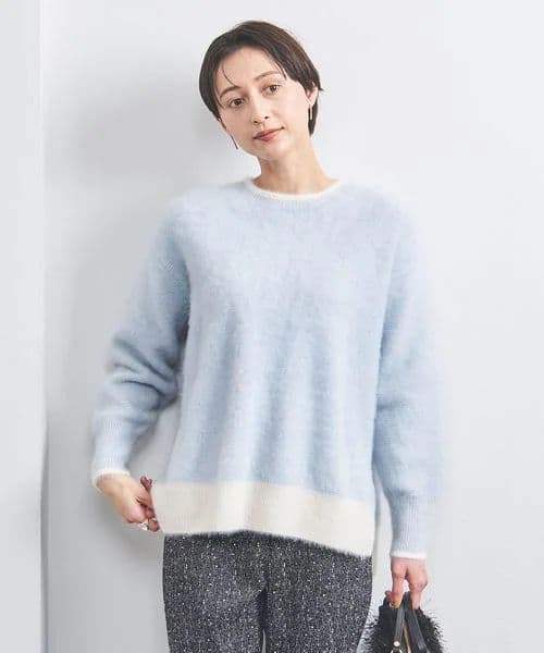 【美品】UNITED ARROWS フォックス カシミヤ クルーネック ニット