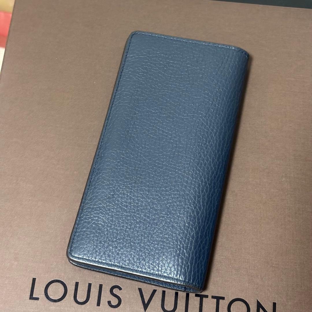 ルイヴィトン トリヨン ポルトフォイユ ブラザ 長財布 ネイビー