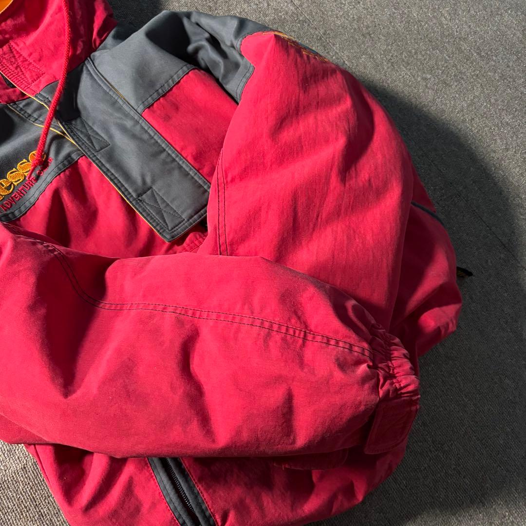 90s ellesse アノラックナイロンパーカー ドローコード フード スキー