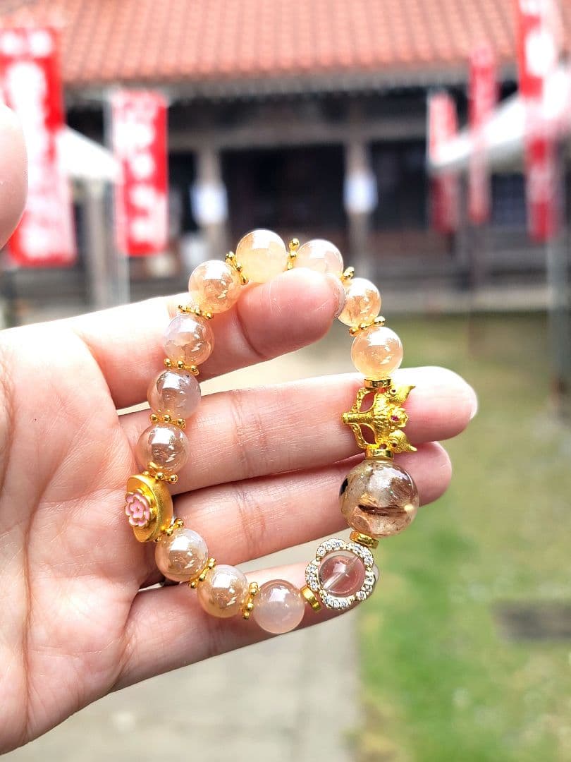 富の流れに乗る金狐オルゴブレスレット