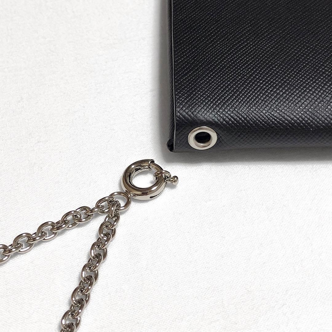 新品未使用】メゾンマルジェラ チェーンネックウォレット レザーケース