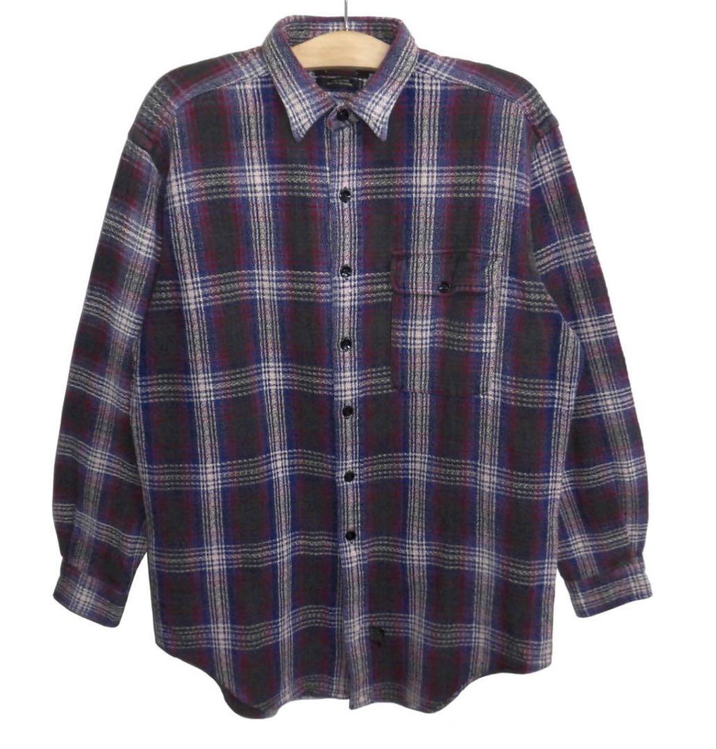 90’s RRL ダブルアールエル 三ツ星タグ チェック コットン ネルシャツ