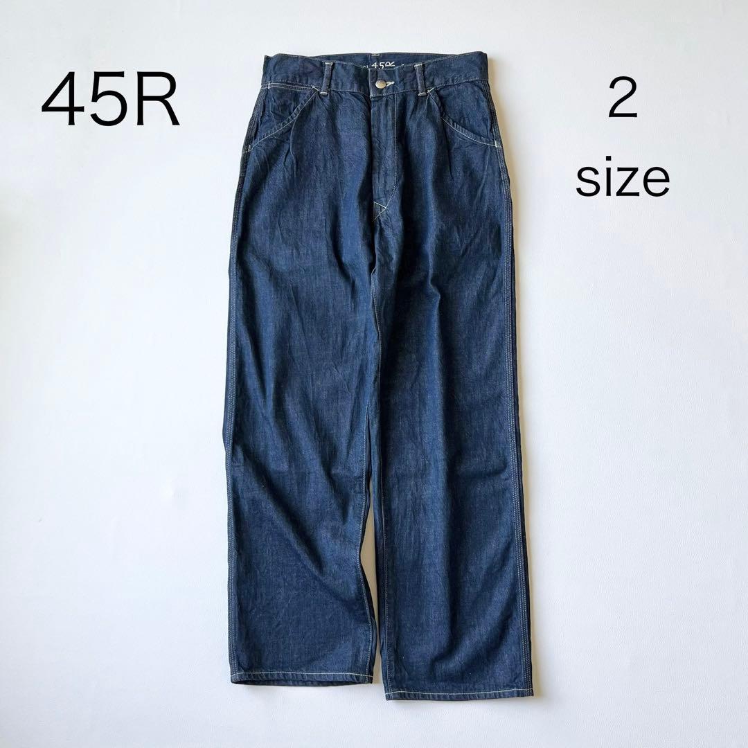 4878【美品】45R 麦デニムの908ペインター　ワイドパンツ　M インディゴ