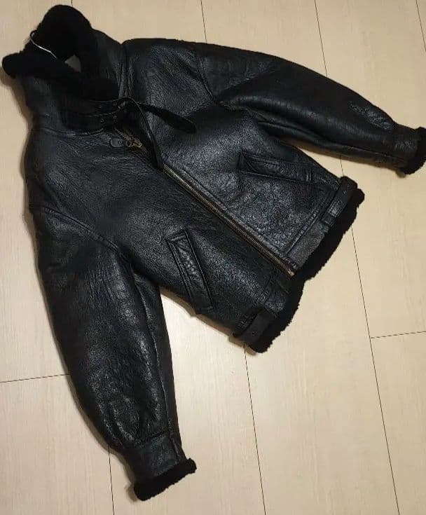 AVIREX B3 黒ムートンジャケット 38