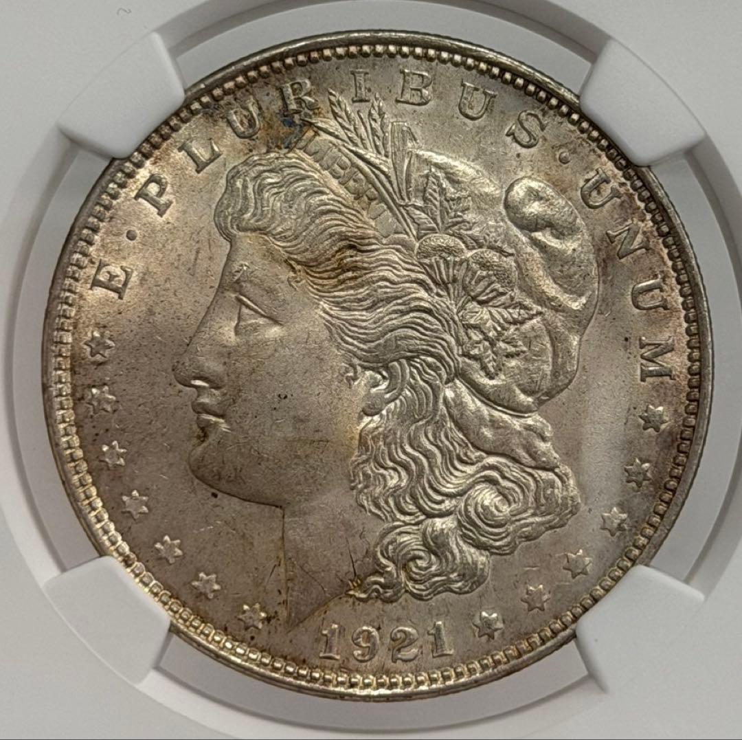 1921年 Morgan Dollar 未流通大型銀貨 NGC認証 トーン❗️